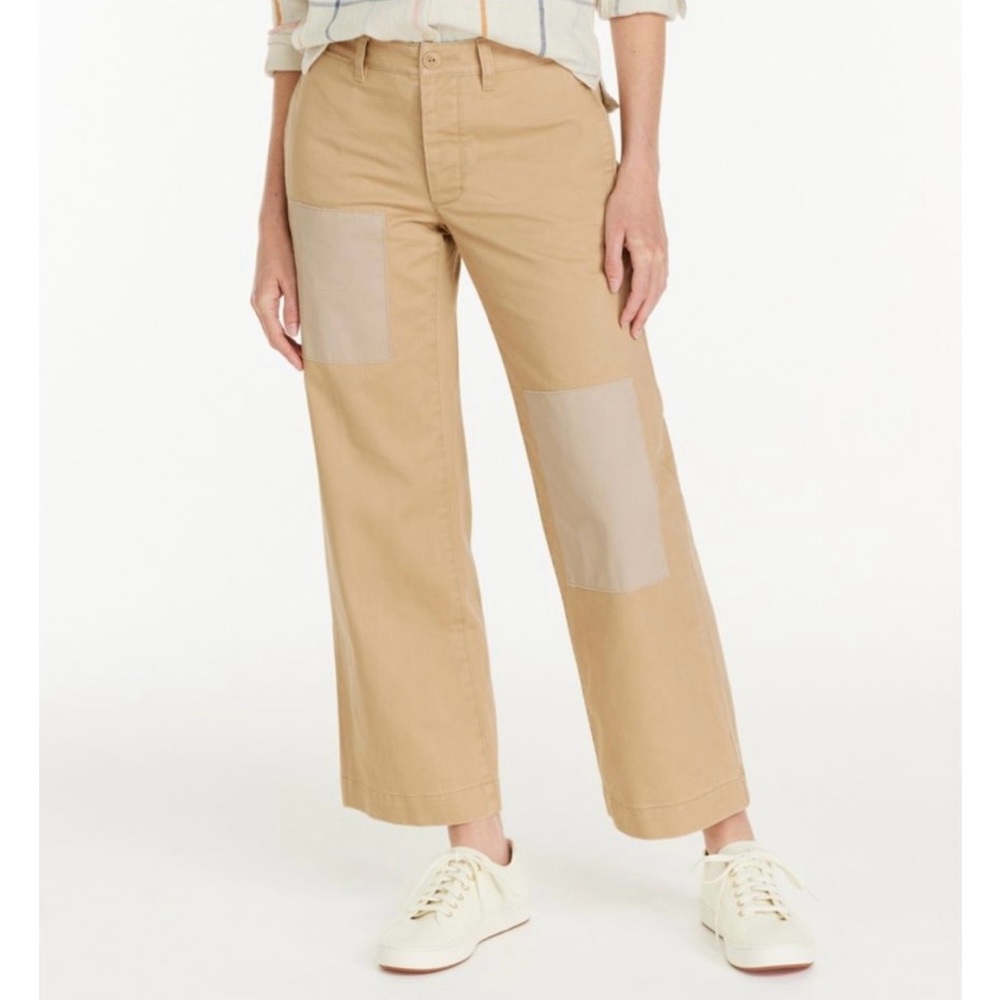 LL Bean NWT Women's Signature Boyfriend Chinos, Mid-Rise Patchwork, Sz 8